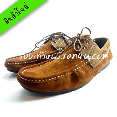 J208 รองเท้า Boatshoes สีแทน-น้ำตาล